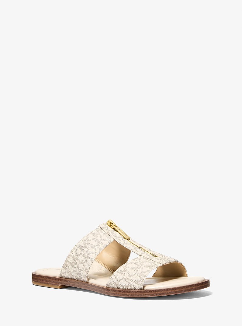 Sandalo slide Berley con stampa logo in VANIGLIA | Michael Kors