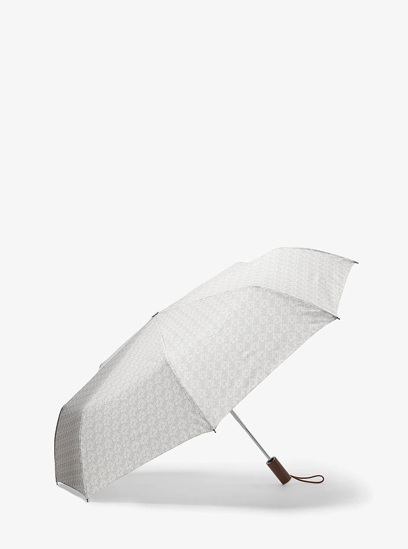 Empire Signature Logo Umbrella in VANILLA/LUGGAGE | Michael Kors
