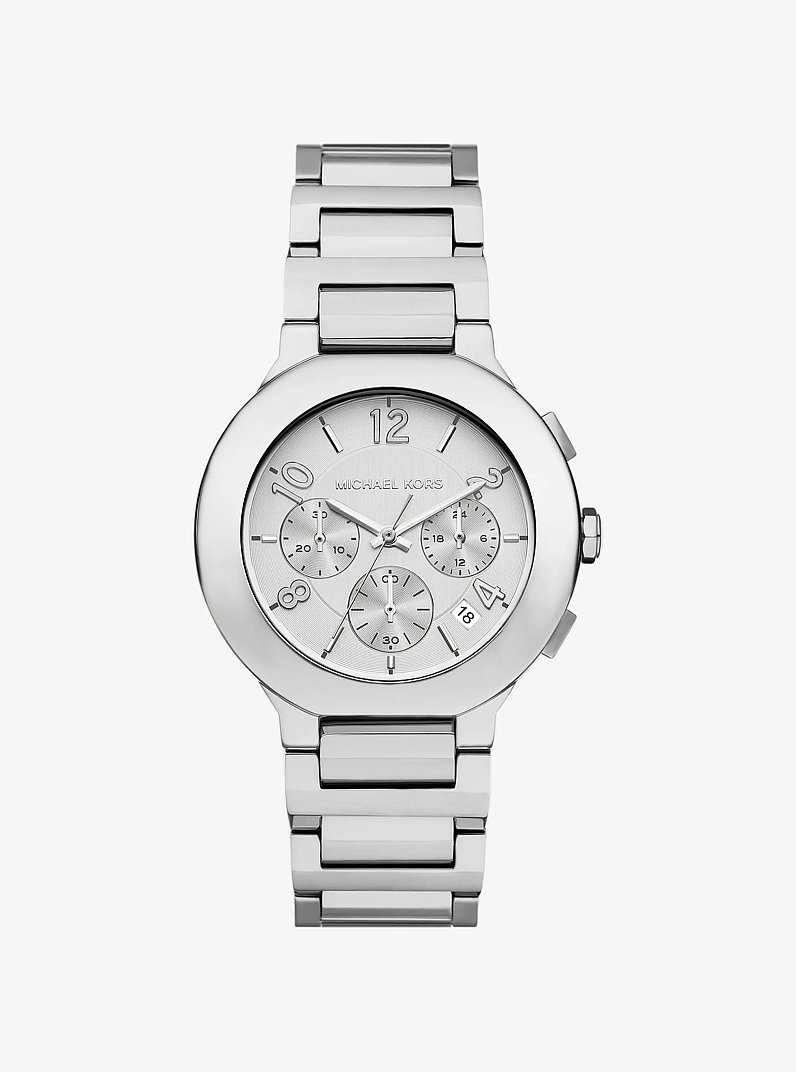 Oversized Gramercy Silver-Tone Watch in SILVER | Michael Kors