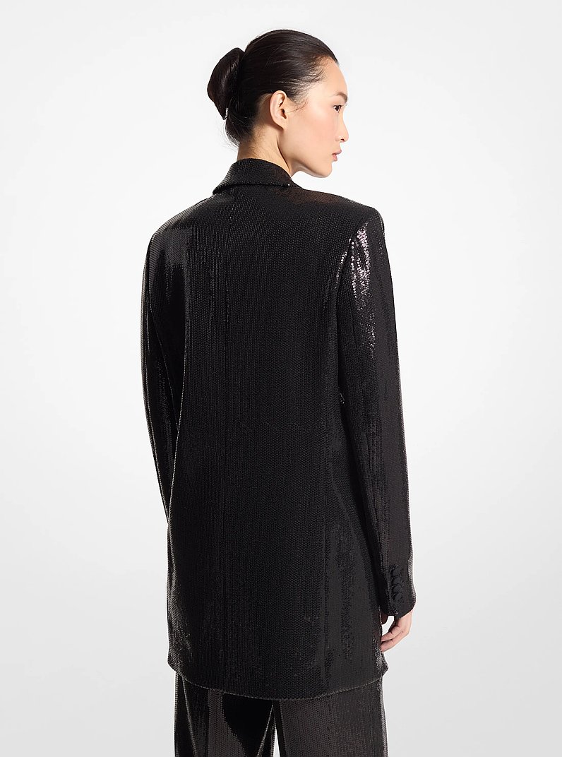 Sequined Boyfriend Blazer in BLACK | Michael Kors