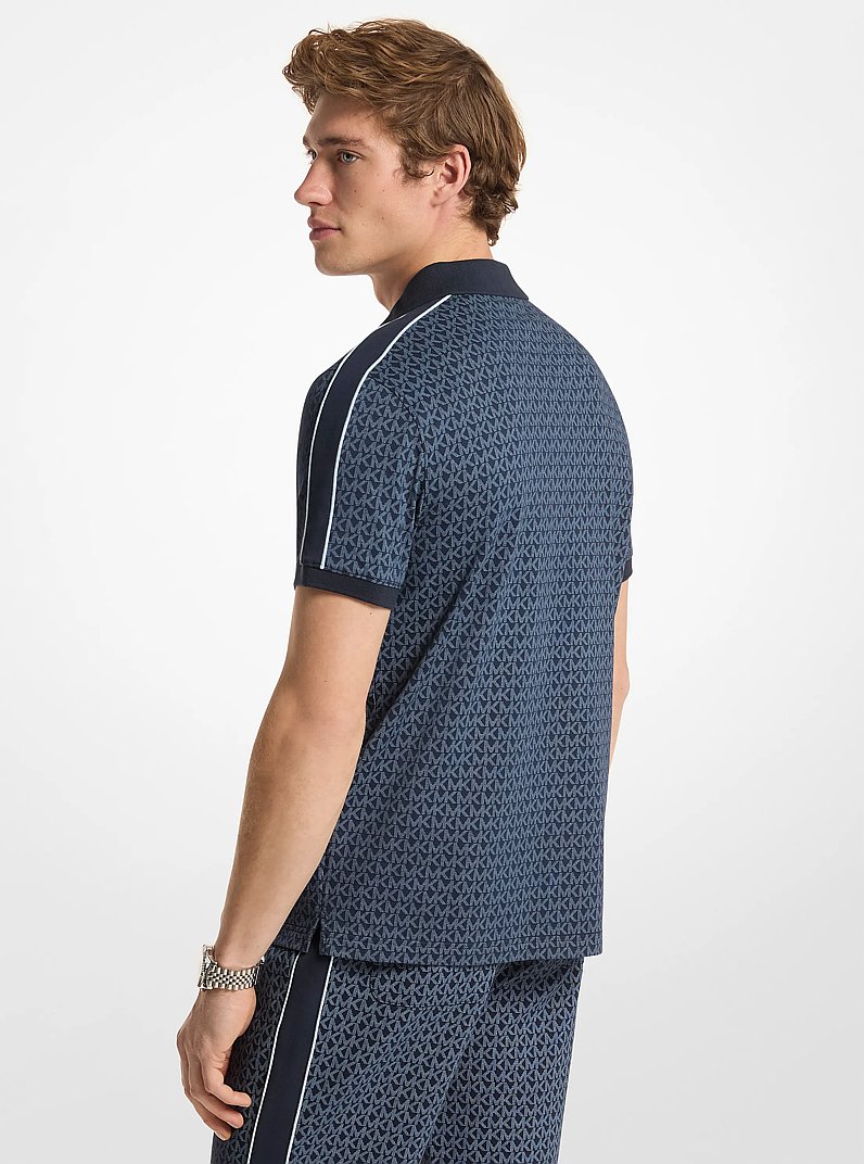Signature Logo Cotton Polo Shirt in MIDNIGHT | Michael Kors