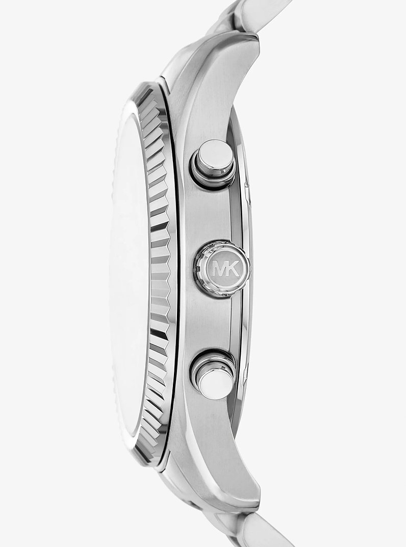Oversized Lexington Silver-Tone Watch in SILVER | Michael Kors