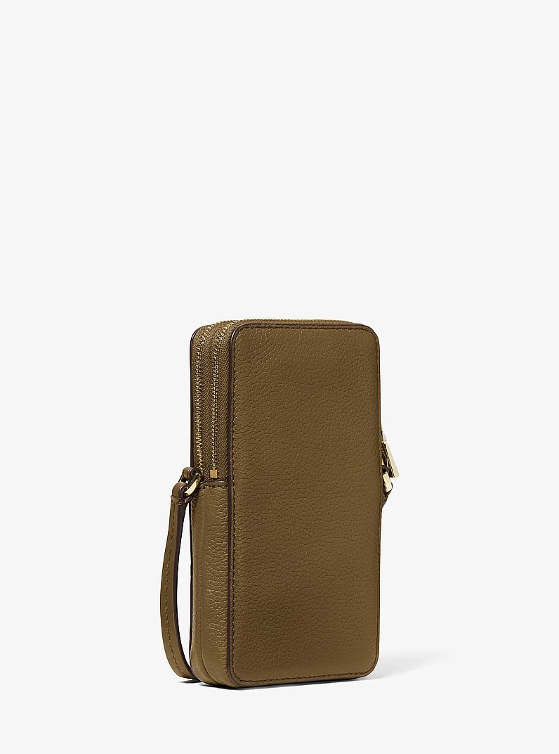 Bandolera para smartphone Jet Set peque&ntilde;a de piel granulada in LODEN | Michael Kors