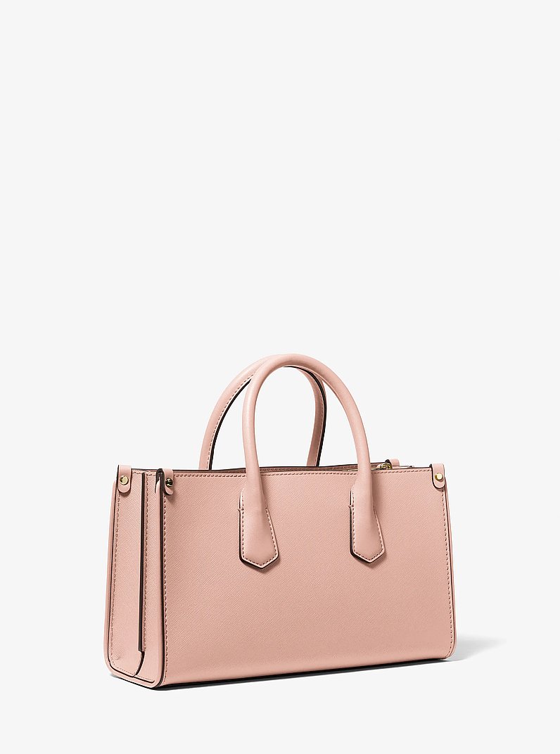 Borsa a tracolla convertibile Maple piccola in pelle Saffiano in ROSA TENUE | Michael Kors