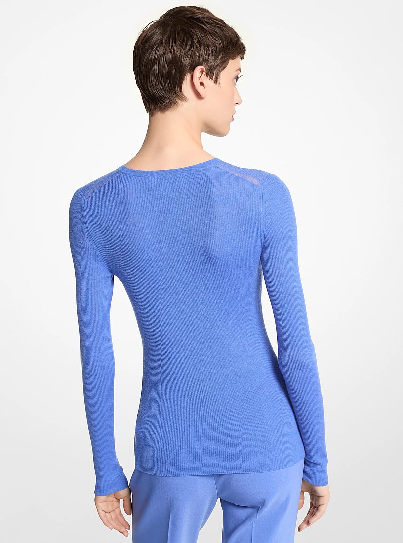 Hutton Featherweight Cashmere Sweater in AZURE | Michael Kors