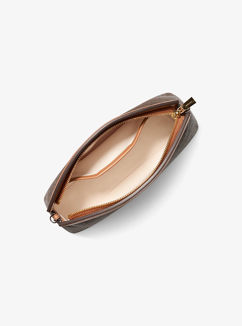 Athena Small Signature Logo Convertible Clutch in BRN/ACORN | Michael Kors