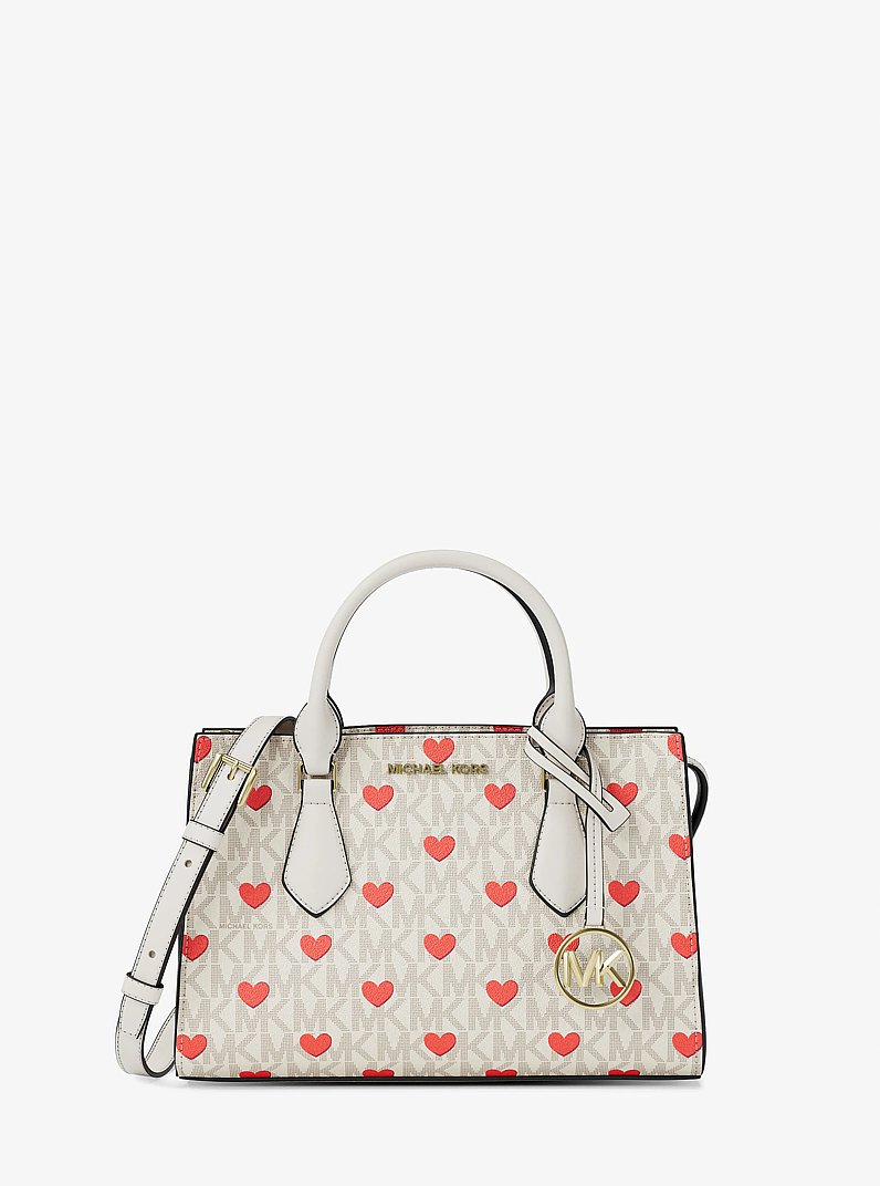 Sheila Small Embellished Signature Logo Satchel in LT CRM MULTI | Michael Kors