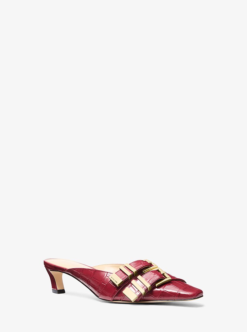 Darrington Crocodile Embossed Leather Mule