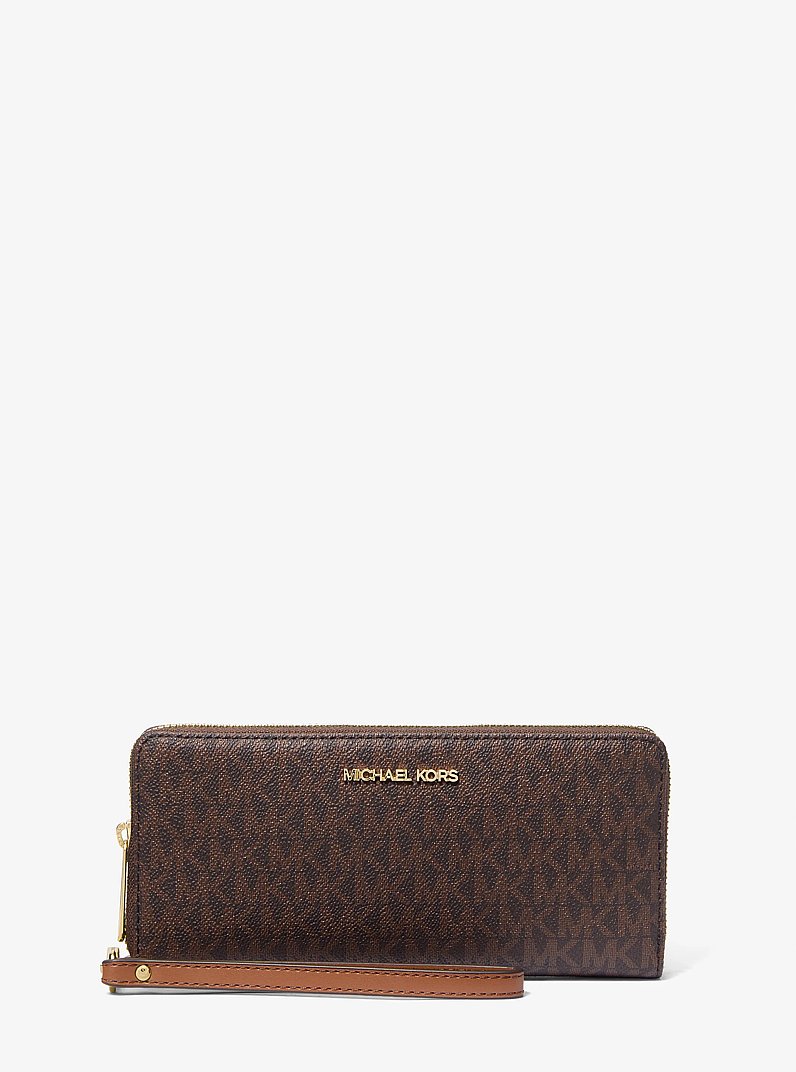 Bolso de pulsera continental Jet Set Travel grande con logotipo in MARR&Oacute;N | Michael Kors