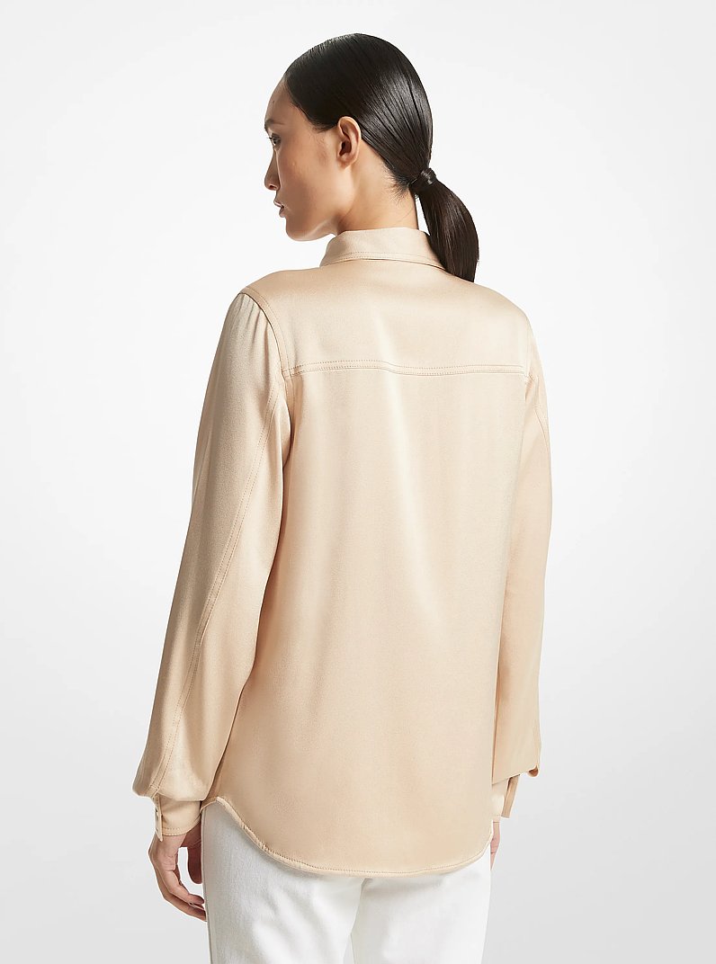 Satin Shirt in BUFF | Michael Kors