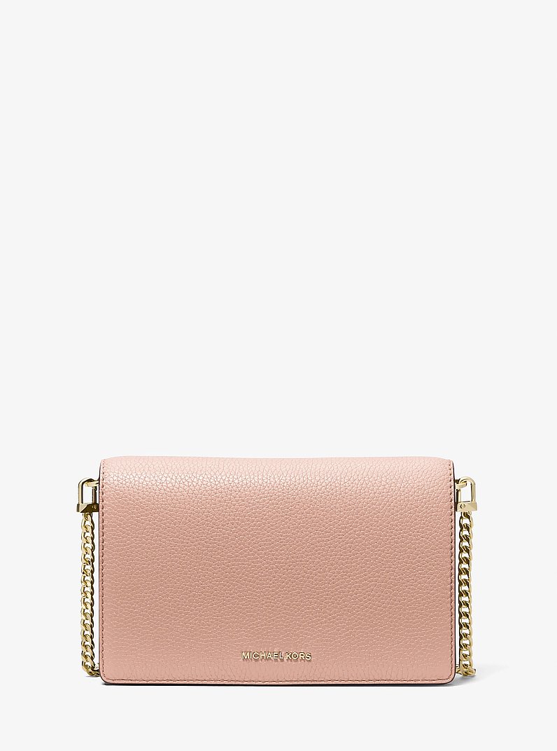 Jet Set Medium Pebbled Leather Crossbody Bag in SOFT PINK | Michael Kors