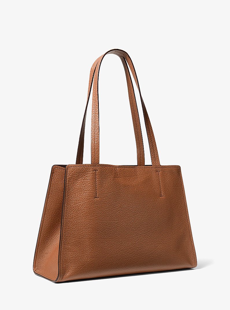 Hamilton Moderne Large Leather Tote Bag in LUGGAGE | Michael Kors