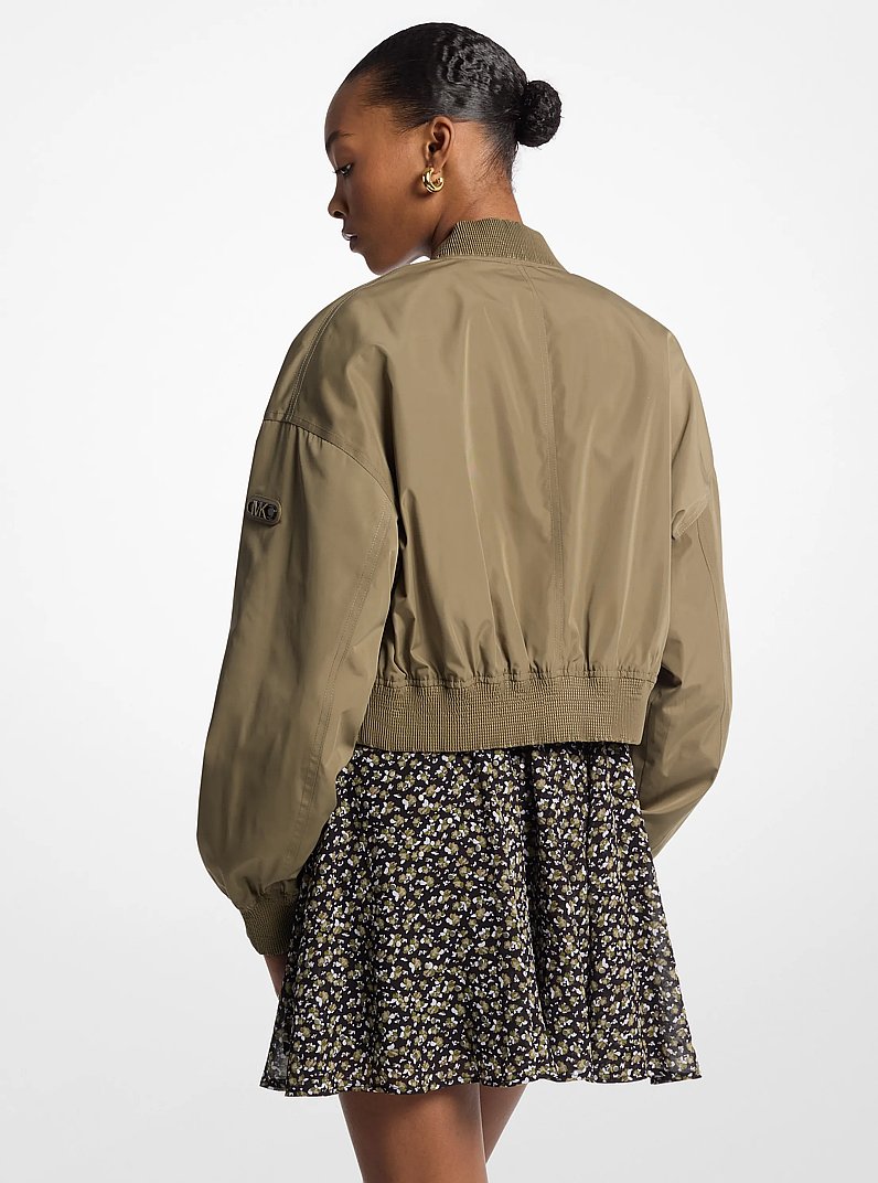 Cropped Bomber Jacket in SAFARI GREEN | Michael Kors