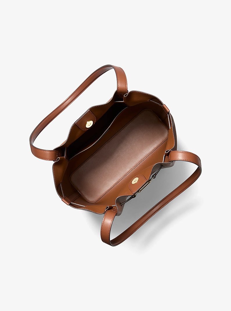 Carson Large Pebbled Leather Tote Bag in LUGGAGE | Michael Kors