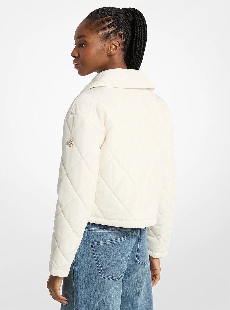 Cropped Quilted Jacket in HUESO | Michael Kors