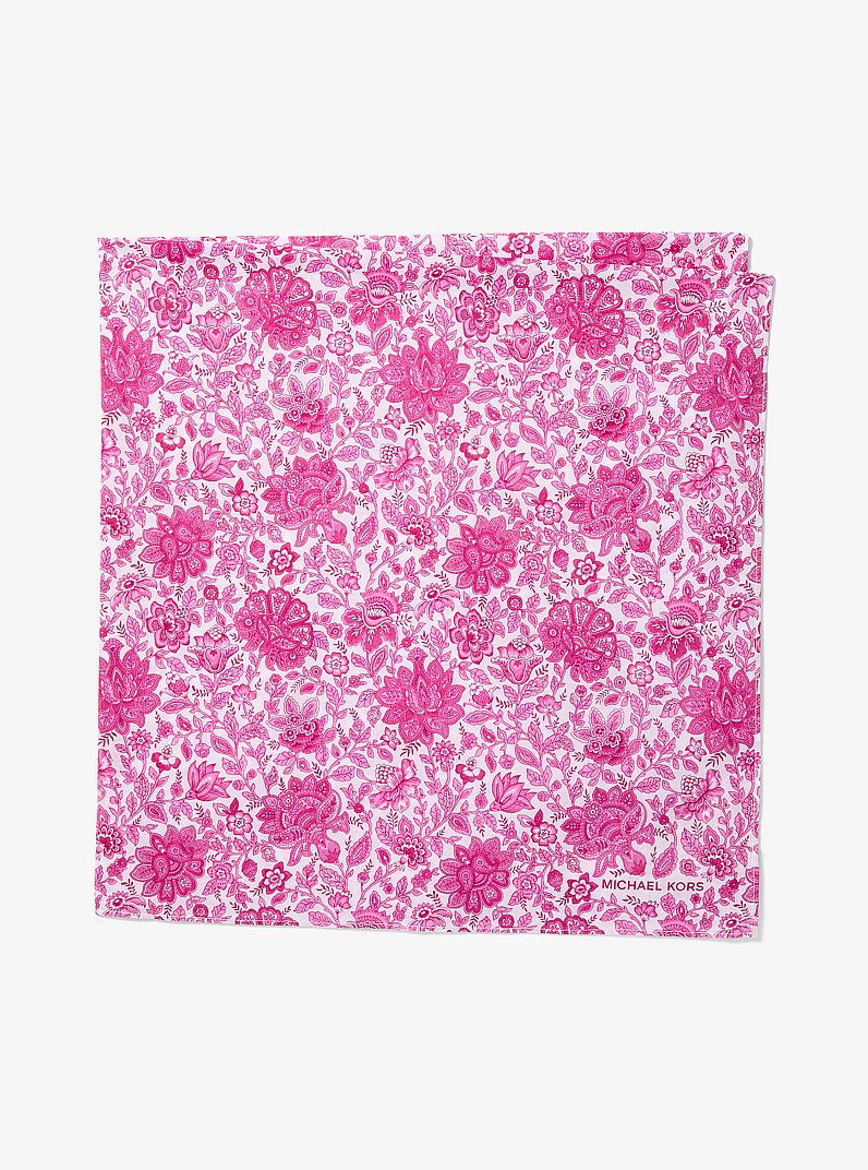 Tuch aus Baumwolle mit Blumenmuster in HIMBEERE | Michael Kors