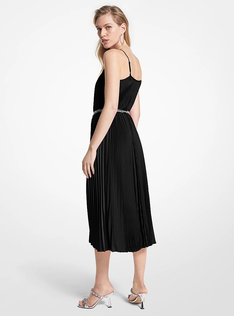 michael kors satin dress Michael Kors Collection Women's Satin Keyhole Slit Gown - Black