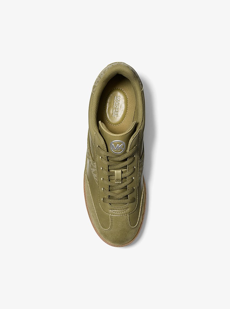 Benny Mixed-Media Sneaker in OREGANO | Michael Kors