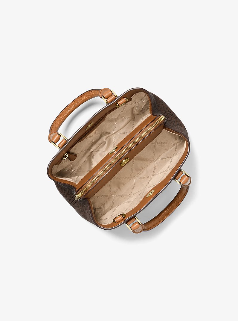 Camille Small Logo and Leather Satchel