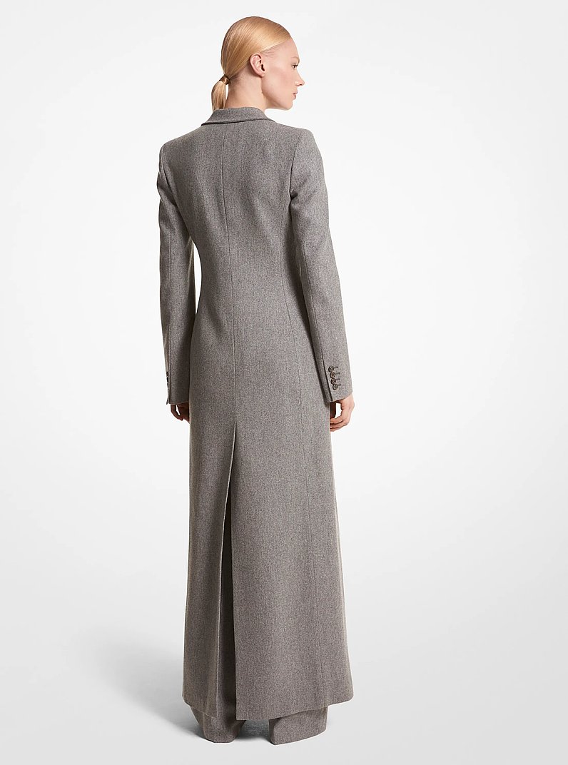 Georgina Stretch Wool Blazer Coat in BANKER GREY | Michael Kors