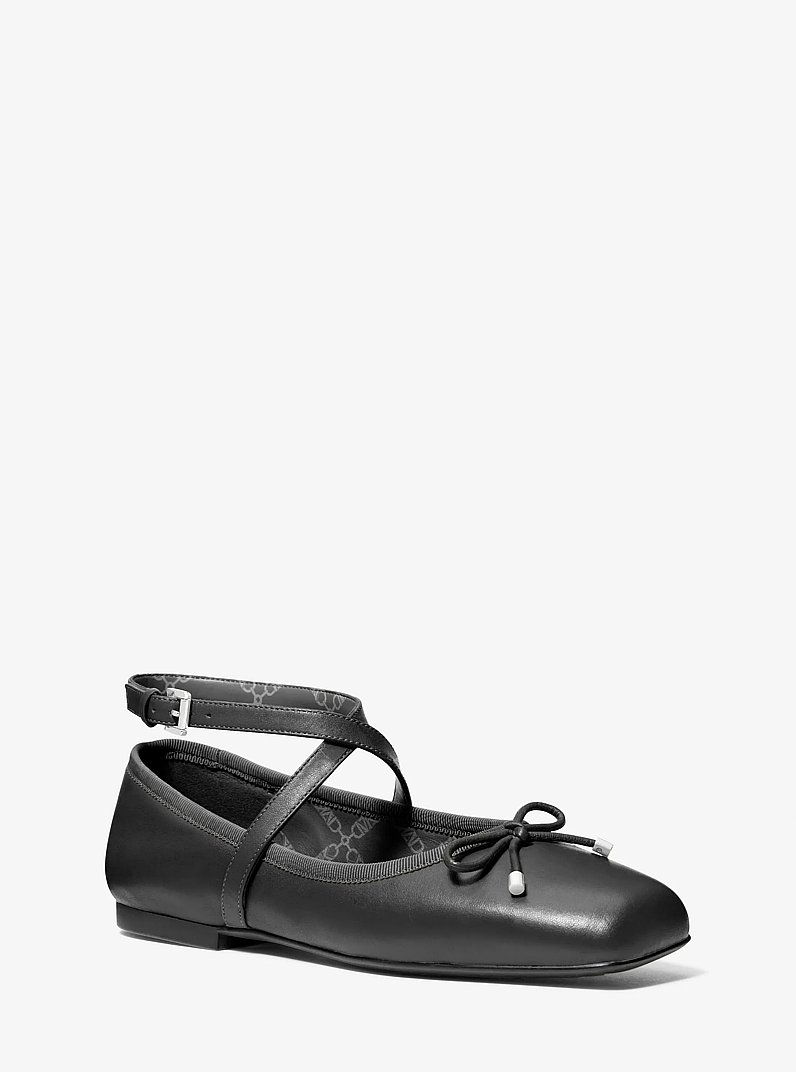 Collette Leather Ballet Flat in BLACK | Michael Kors