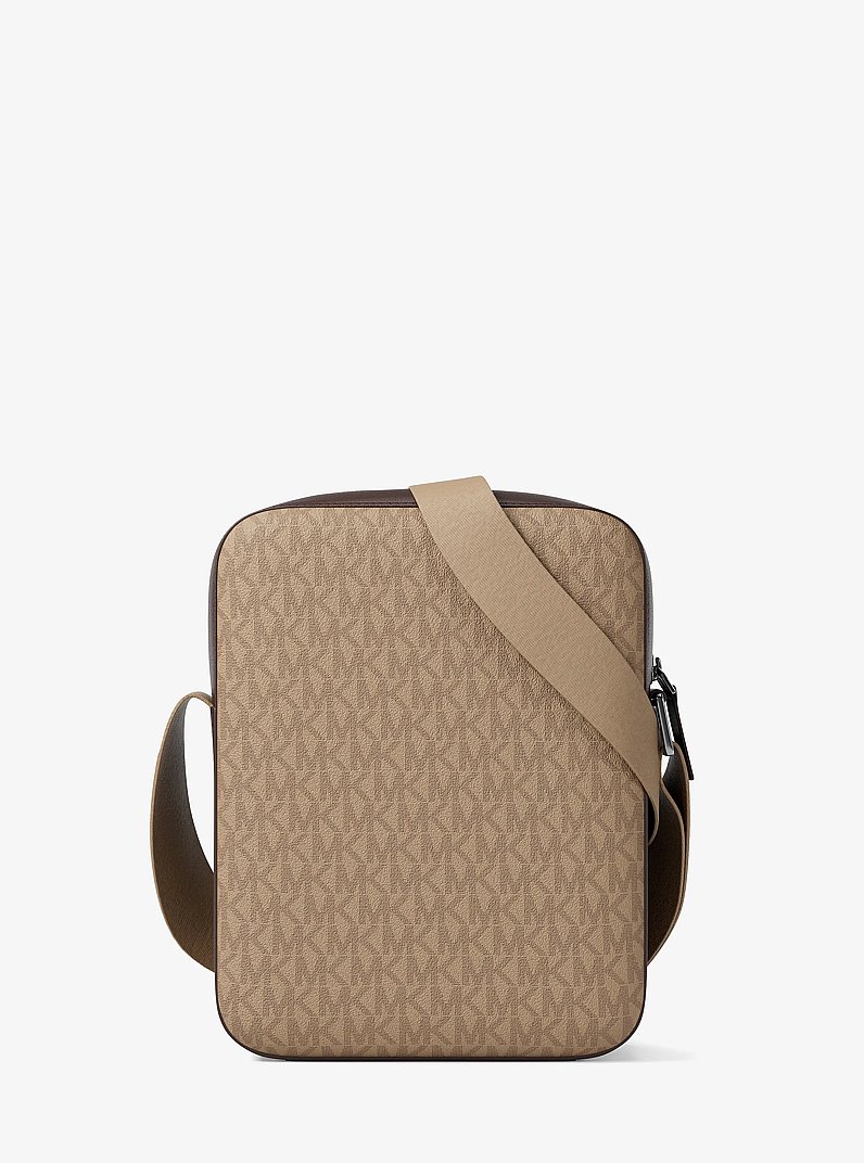 Cooper Signature Logo Flight Bag in CAMEL | Michael Kors