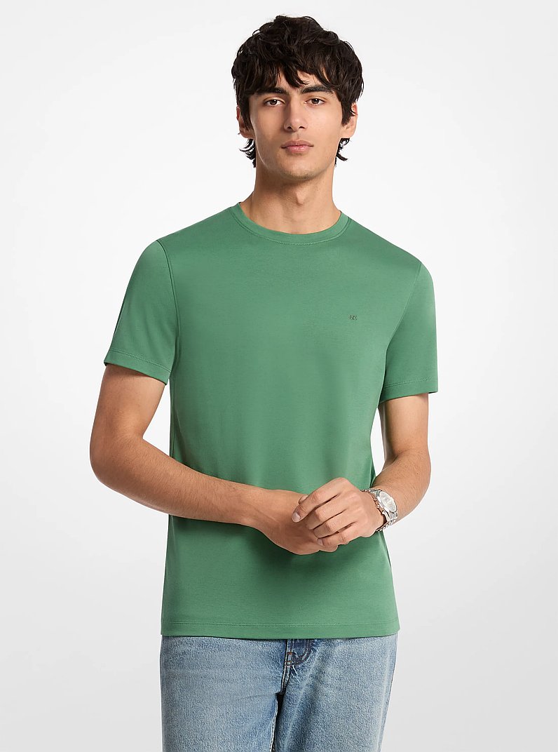 Cotton T-Shirt in PINE GREEN | Michael Kors
