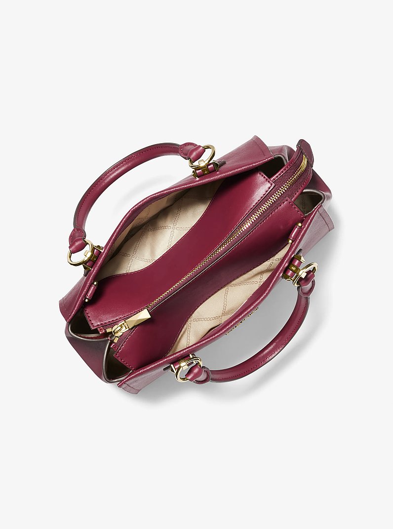 Marilyn Medium Saffiano Leather Satchel in MULBERRY | Michael Kors