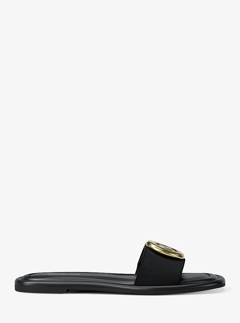 Milan Suede Slide Sandal in BLACK | Michael Kors