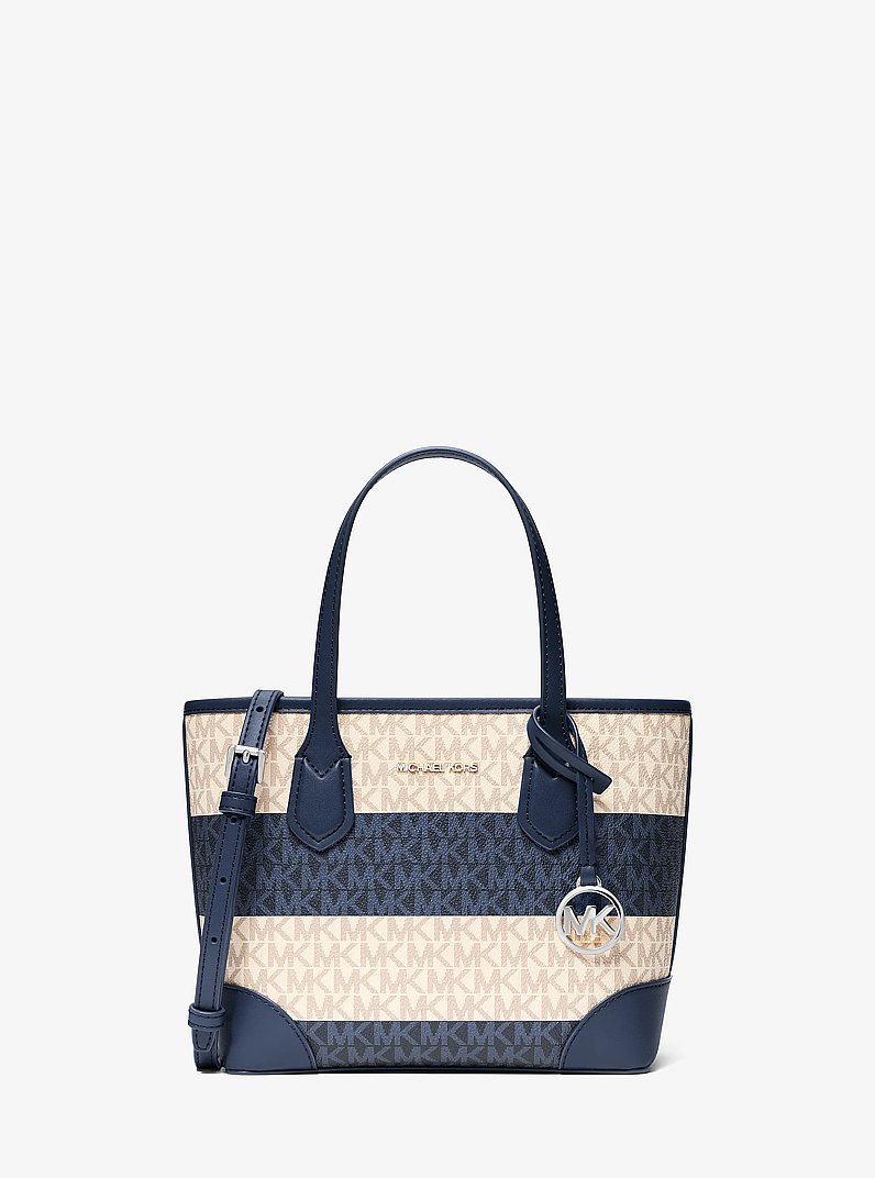 Eva Extra-Small Signature Logo Convertible Crossbody Bag in NAVY | Michael Kors