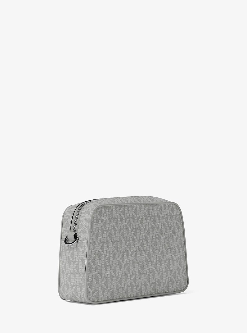 Petit sac &agrave; bandouli&egrave;re pour appareil photo Jet Set &agrave; logo Signature in GRIS CARRI&Egrave;RE | Michael Kors