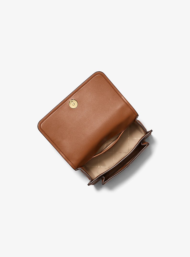 Claire Small Pebbled Leather Convertible Shoulder Bag in LUGGAGE | Michael Kors