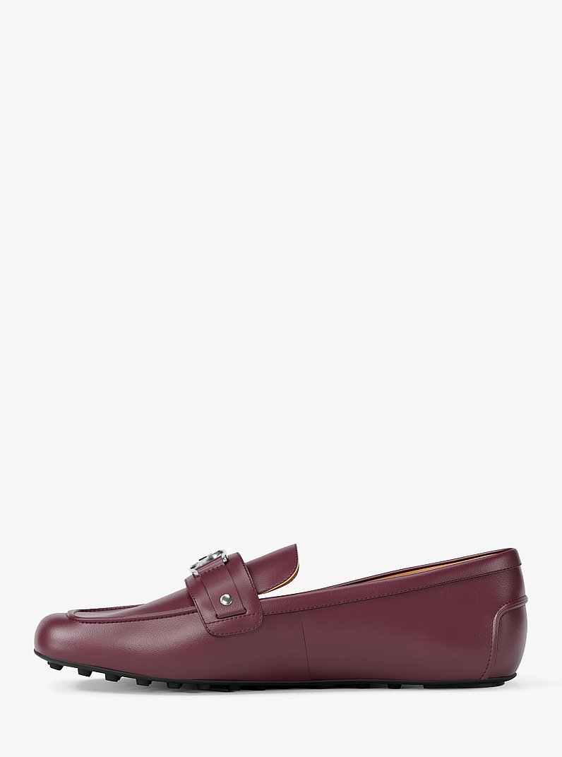 Mandy Leather Moccasin Loafer in OXBLOOD | Michael Kors