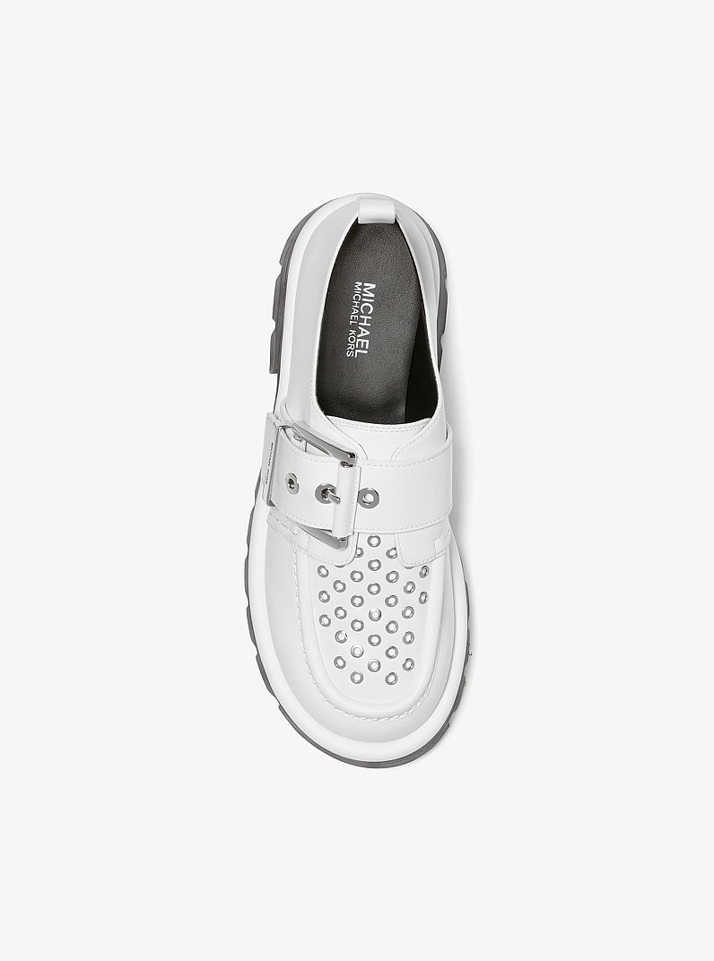 Colby Grommeted Leather Loafer in OPTIC WHITE | Michael Kors