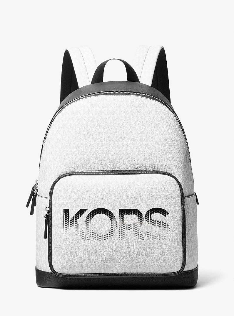 Cooper Signature Logo Backpack in BLACK/WHITE | Michael Kors