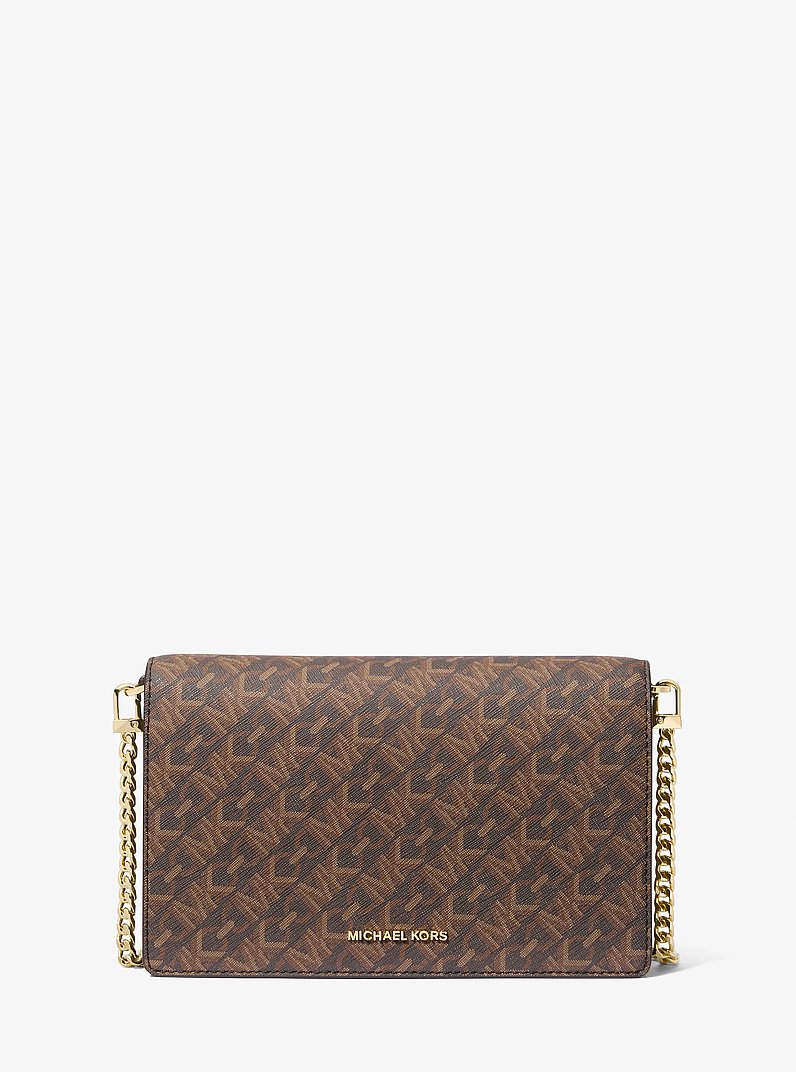 Jet Set Medium Empire Logo Crossbody Bag in BROWN/LUGGAGE | Michael Kors