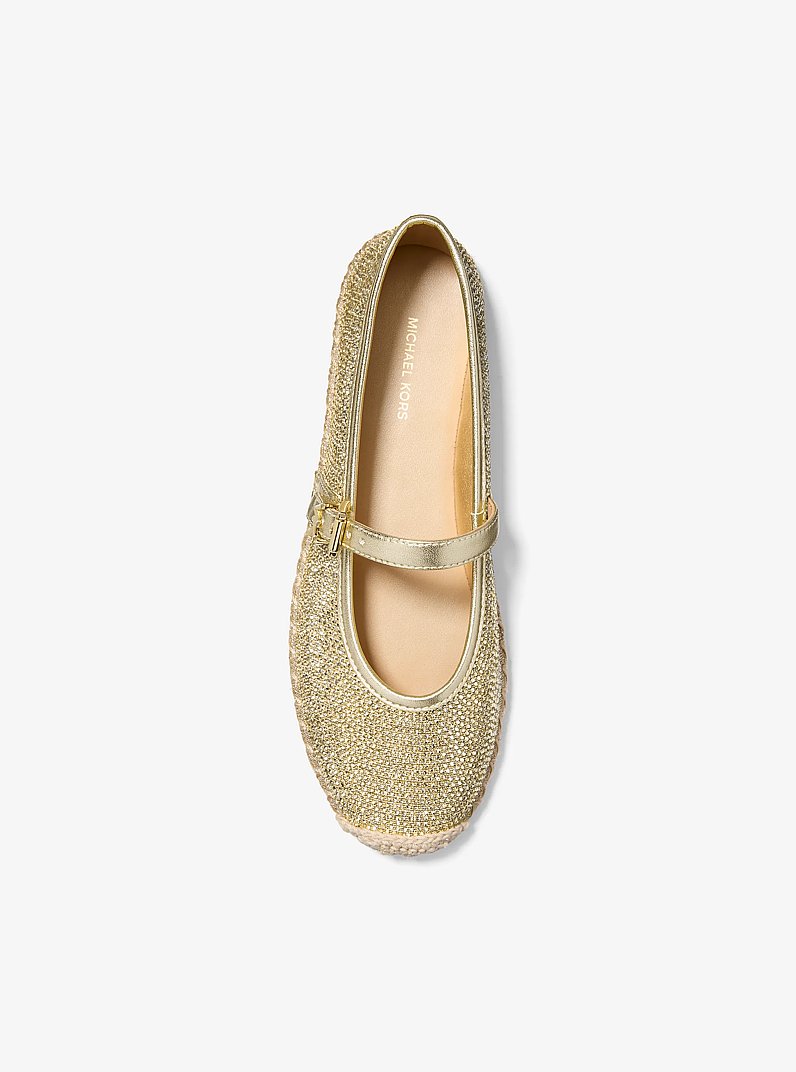 Espadrille de ballet Lynn en maille &agrave; cha&icirc;nes scintillante &agrave; ornements in OR P&Acirc;LE | Michael Kors