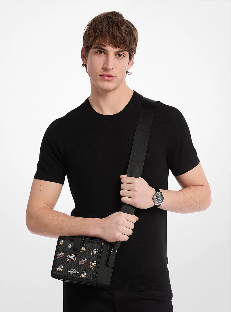 Cooper Embellished Signature Logo Crossbody Bag in BLACK - Sale