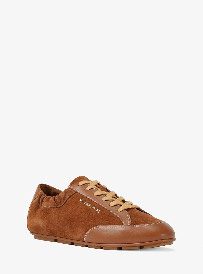 Susie Suede and Leather Trainer in LUGGAGE | Michael Kors
