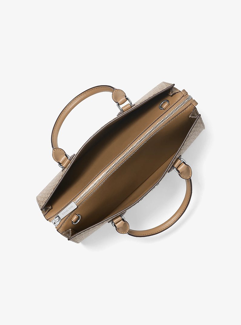 Sheila Medium Ombré Signature Logo Satchel in HUSK - Sale