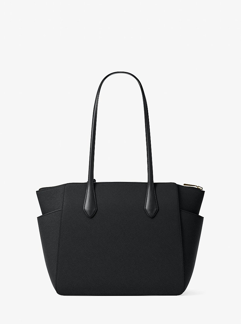 Marilyn Medium Saffiano Leather Tote Bag in BLACK | Michael Kors