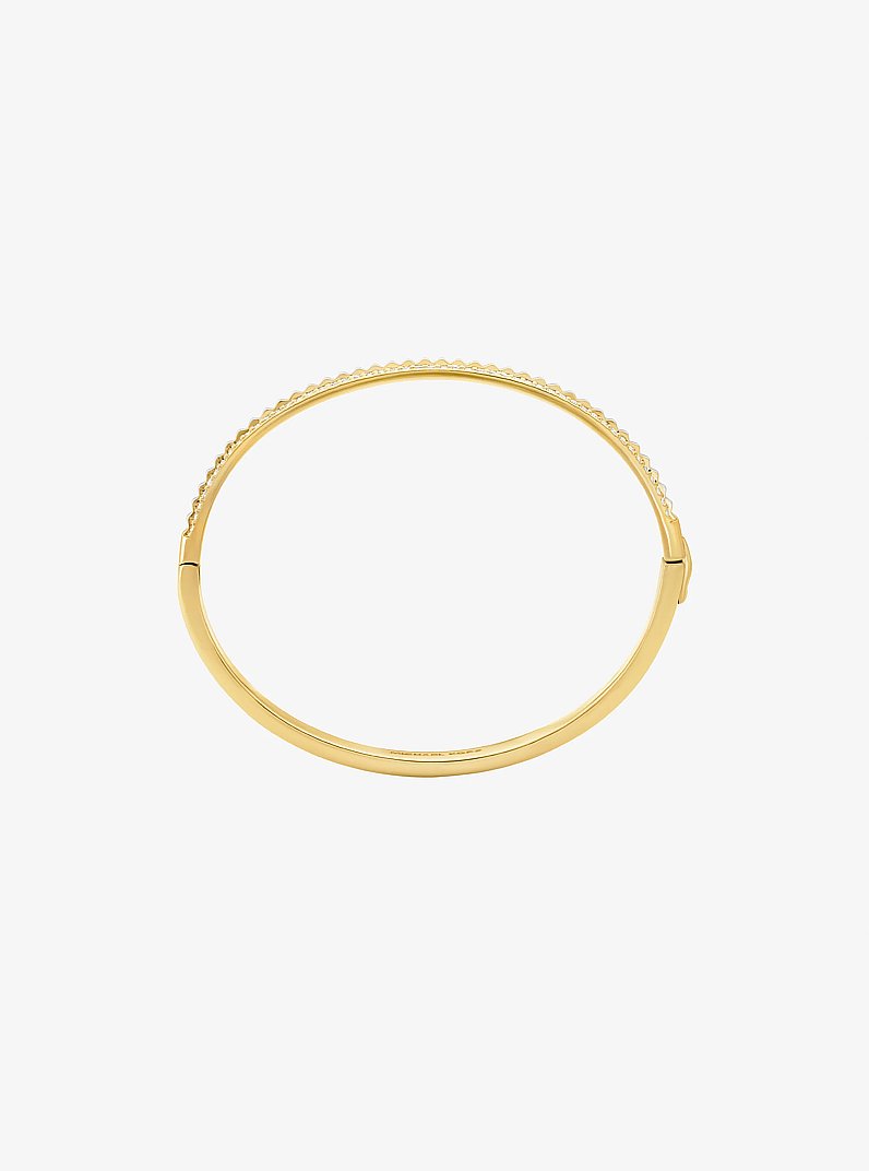 Pulsera r&iacute;gida acanalada en dos tonos con pav&eacute; in BITONO | Michael Kors