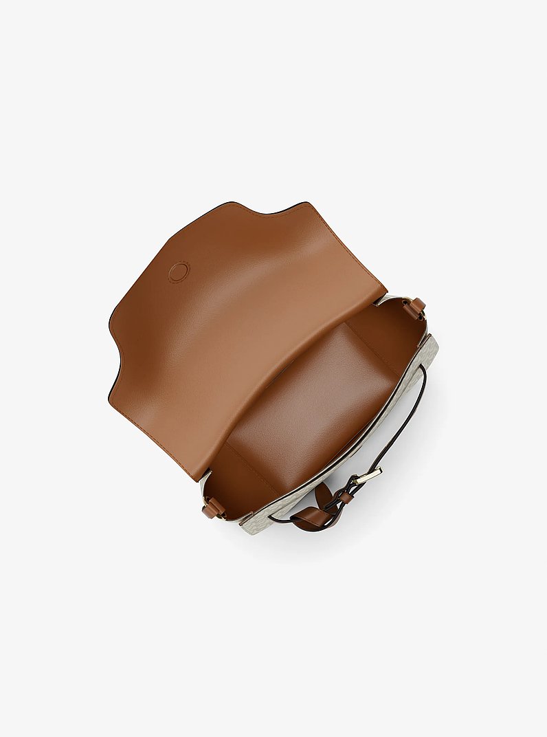 Emilia Small Signature Logo Saddle Crossbody Bag