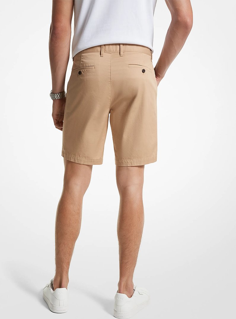 Pantal&oacute;n corto de algod&oacute;n el&aacute;stico in CAQUI | Michael Kors