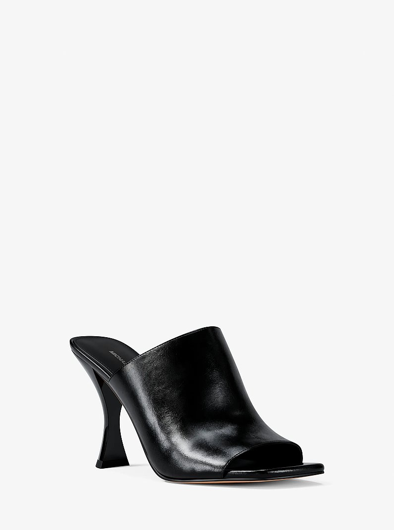 Haisley Leather Mule in BLACK | Michael Kors