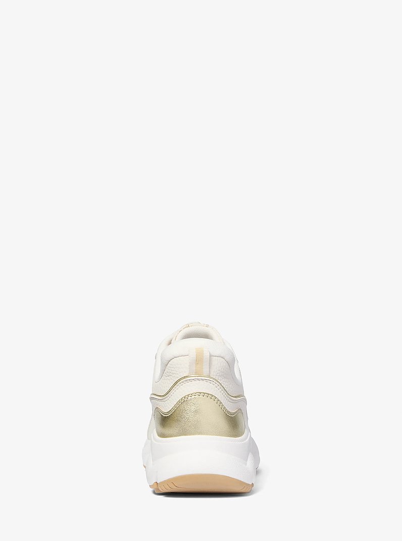 Zapatilla Katrina en jacquard con logotipo metalizado in DORADO P&Aacute;LIDO | Michael Kors
