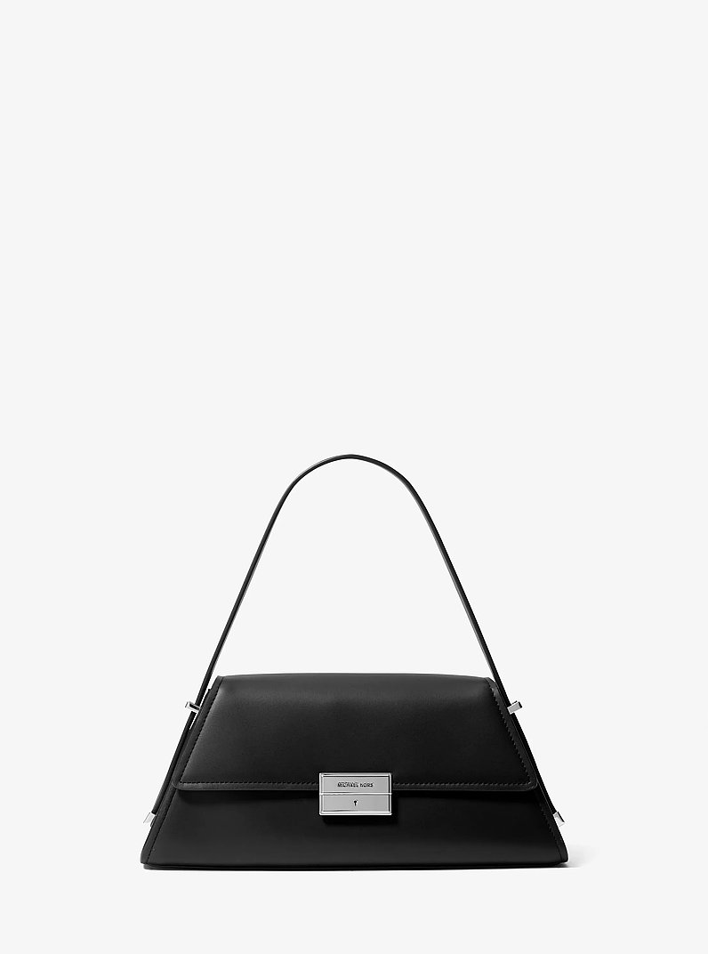 Ludlow Medium Leather Shoulder Bag in BLACK | Michael Kors