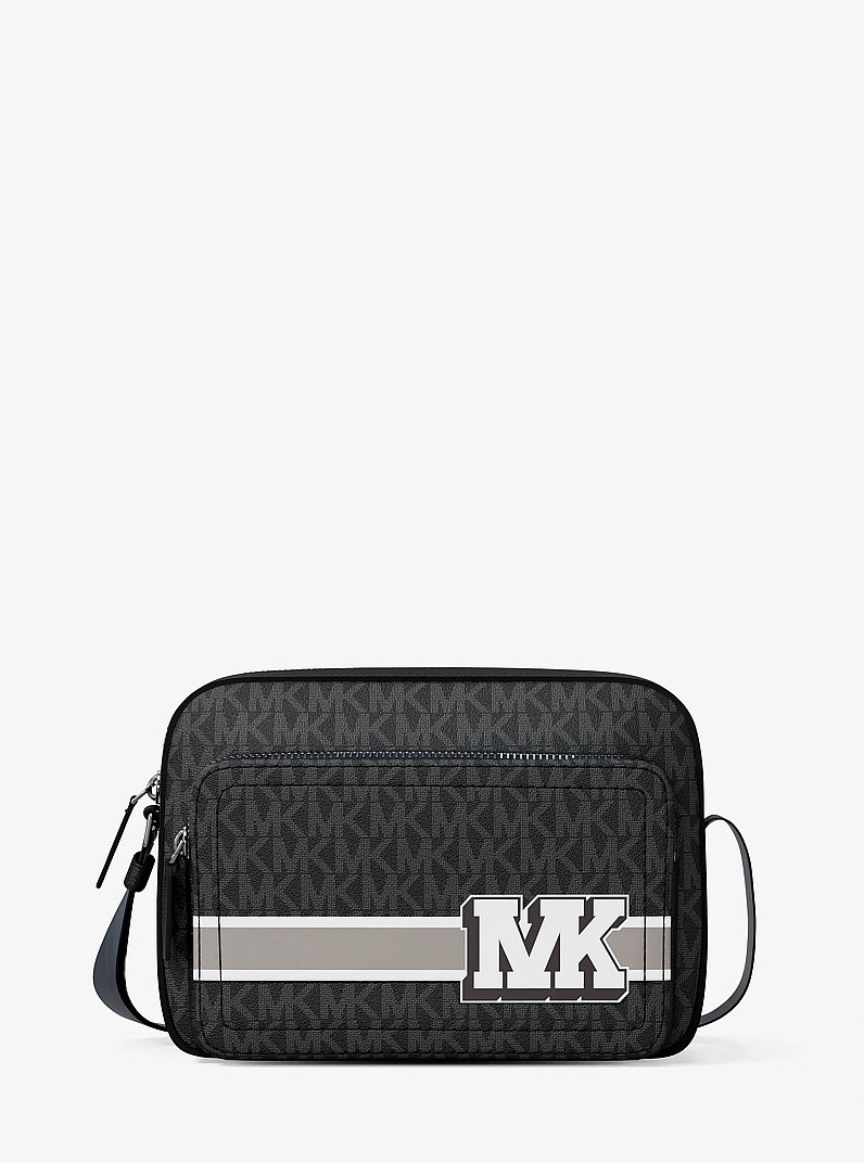 Cooper Embellished Signature Logo Flight Bag in BLACK COMBO | Michael Kors