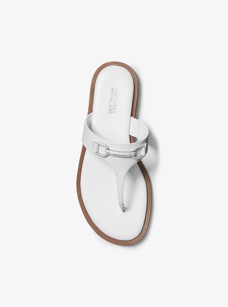 Carson Leather Sandal in OPTIC WHITE | Michael Kors