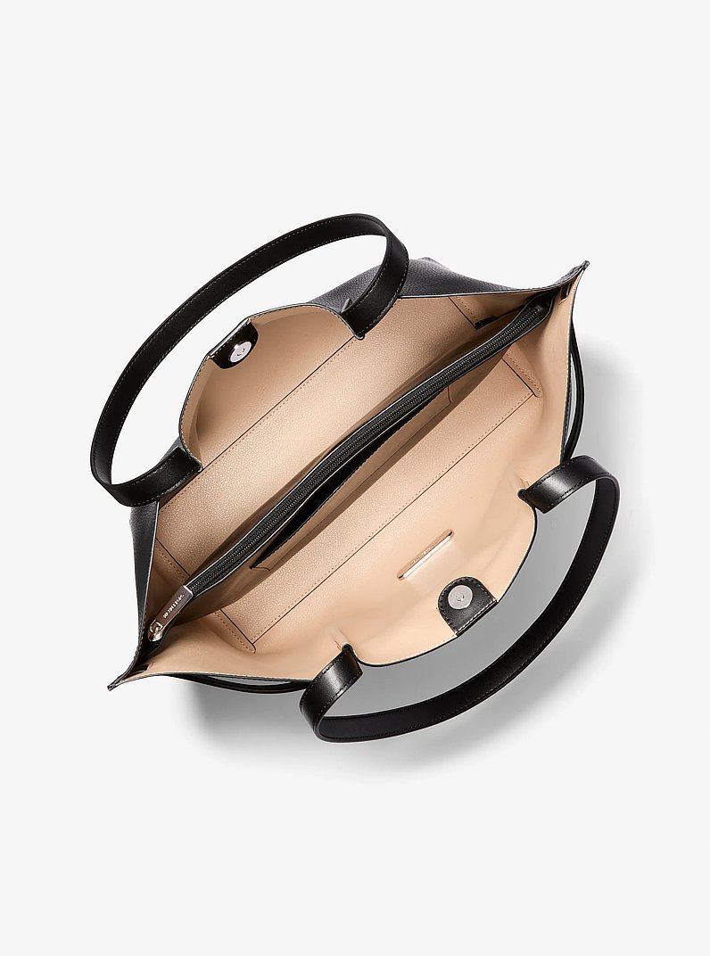 Grand cabas Emilia en cuir grain&eacute;